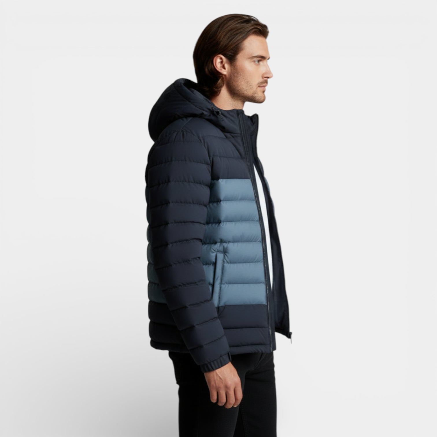 Lightweight Zip-Up Quilted Puffer Jacket for Men