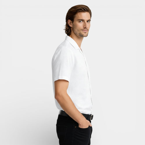 Camp Collar Short Sleeve Button-Up Shirt for Men
