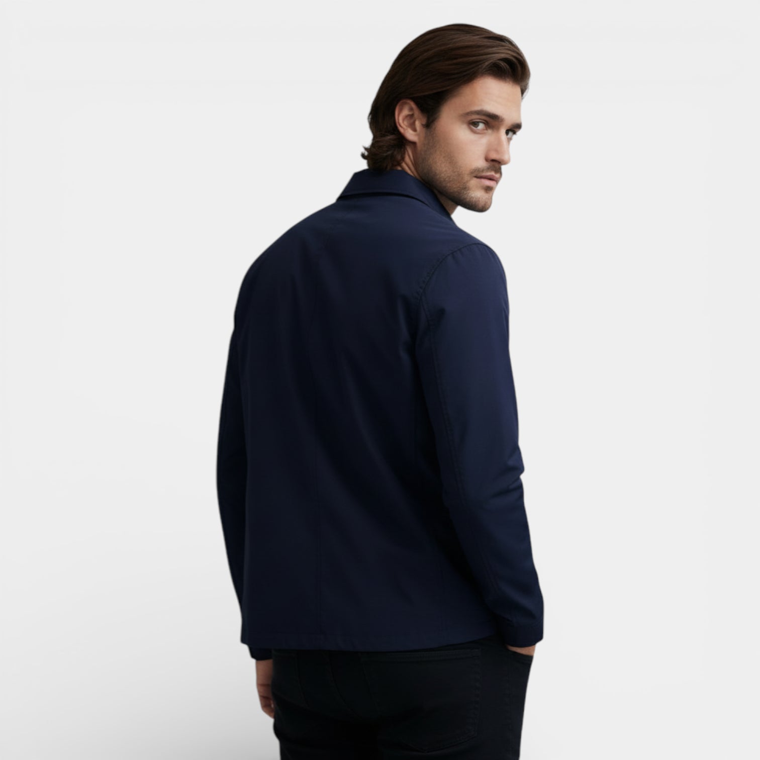 Zip-Up Polo Collar Jacket Regular Fit for Men