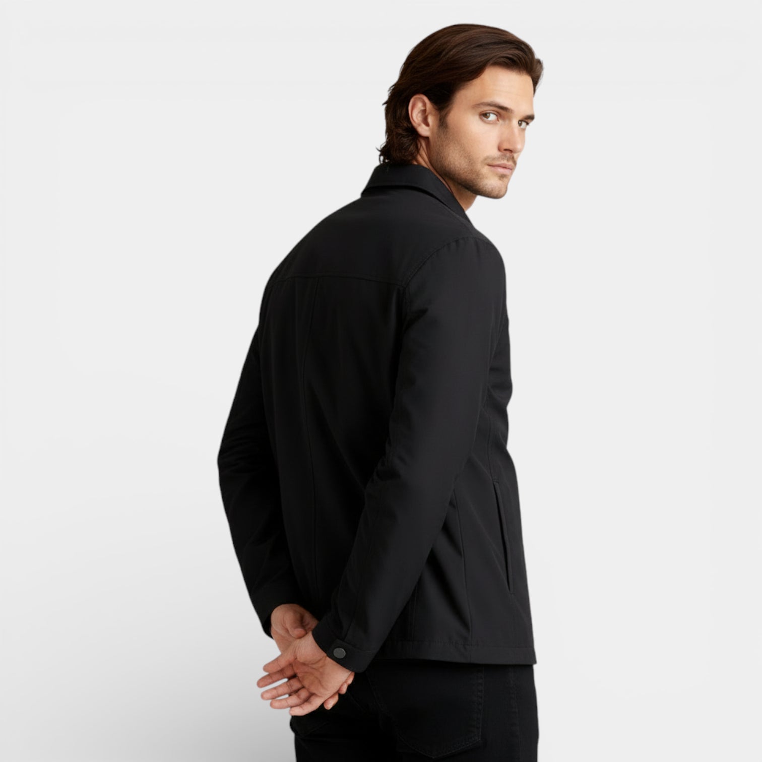 Zip-Up Polo Collar Jacket Regular Fit for Men