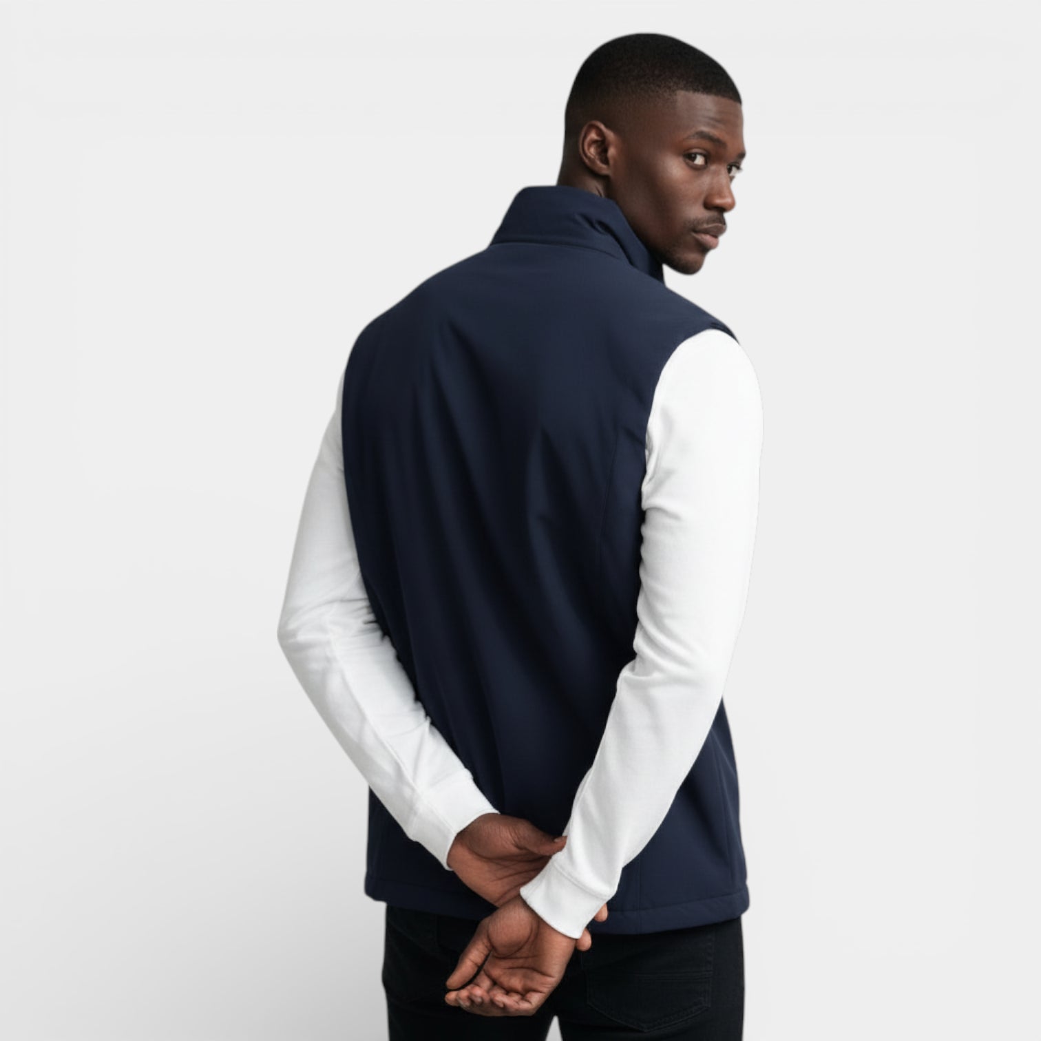 Slim Fit Zip-Up Stand Collar Vest for Men