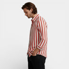 Striped Button-Up Shirt Long Sleeve Regular Fit for Men