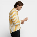 Striped Button-Up Shirt Long Sleeve Regular Fit for Men
