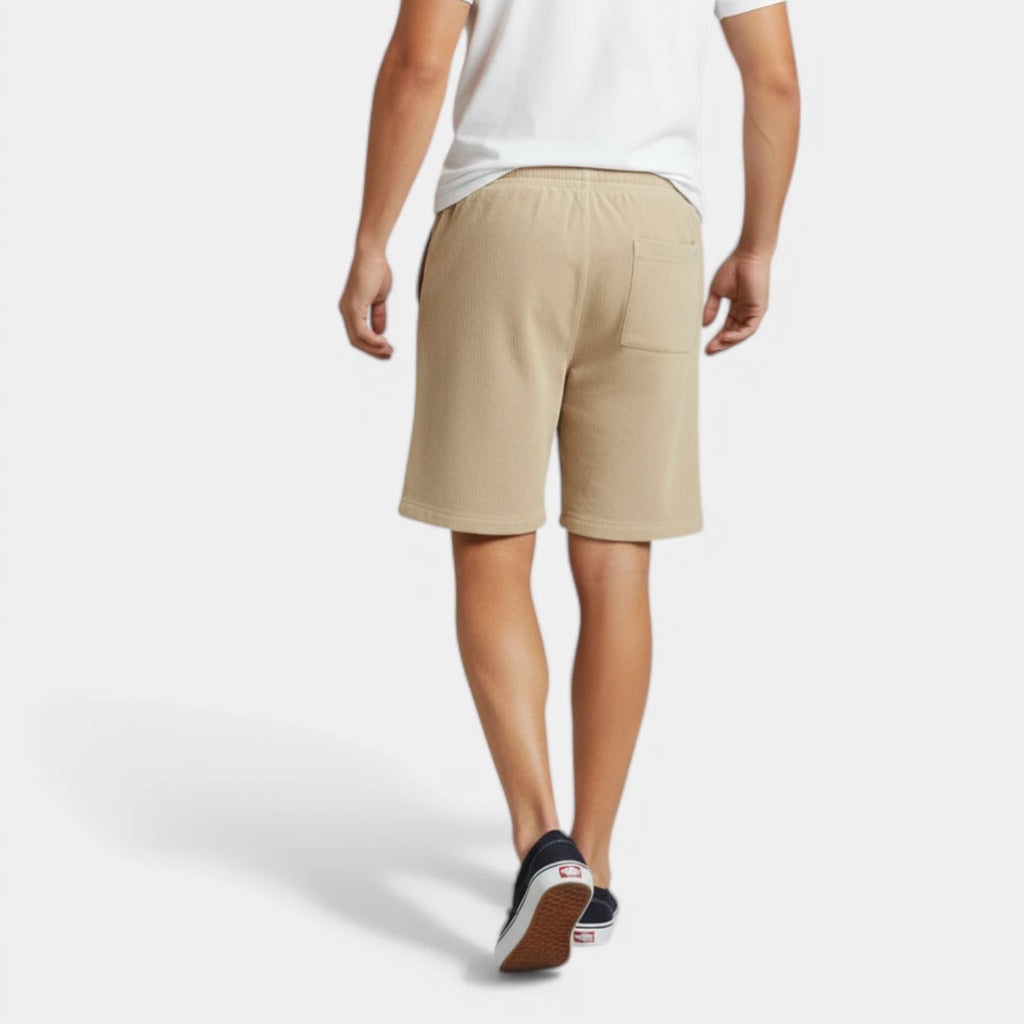 Corduroy Drawstring Shorts Elastic Waist Relaxed Fit for Men