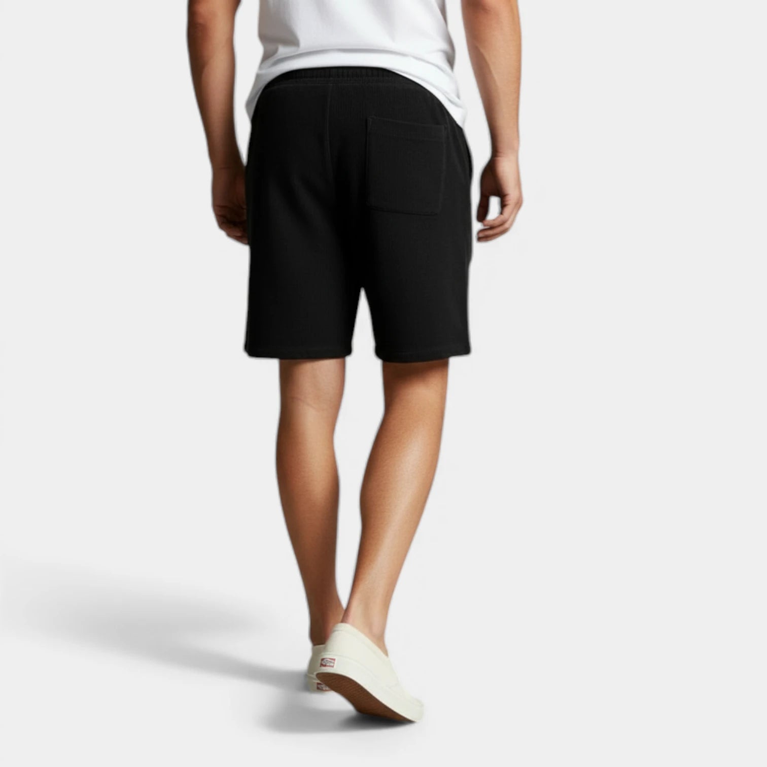 Corduroy Drawstring Shorts Elastic Waist Relaxed Fit for Men