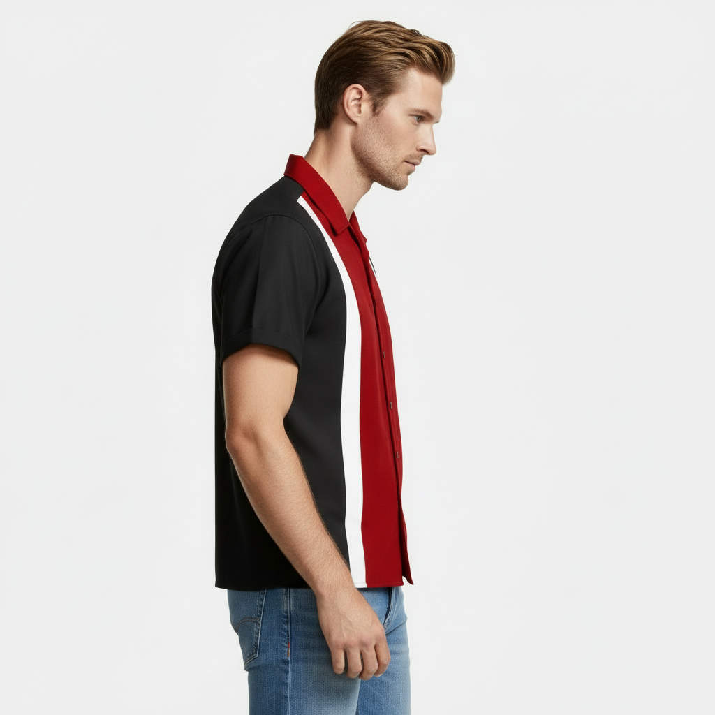 Short Sleeve Camp Collar Button-Up Shirt for Men