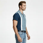 Short Sleeve Camp Collar Button-Up Shirt for Men
