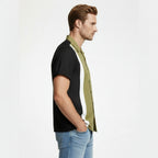Short Sleeve Camp Collar Button-Up Shirt for Men