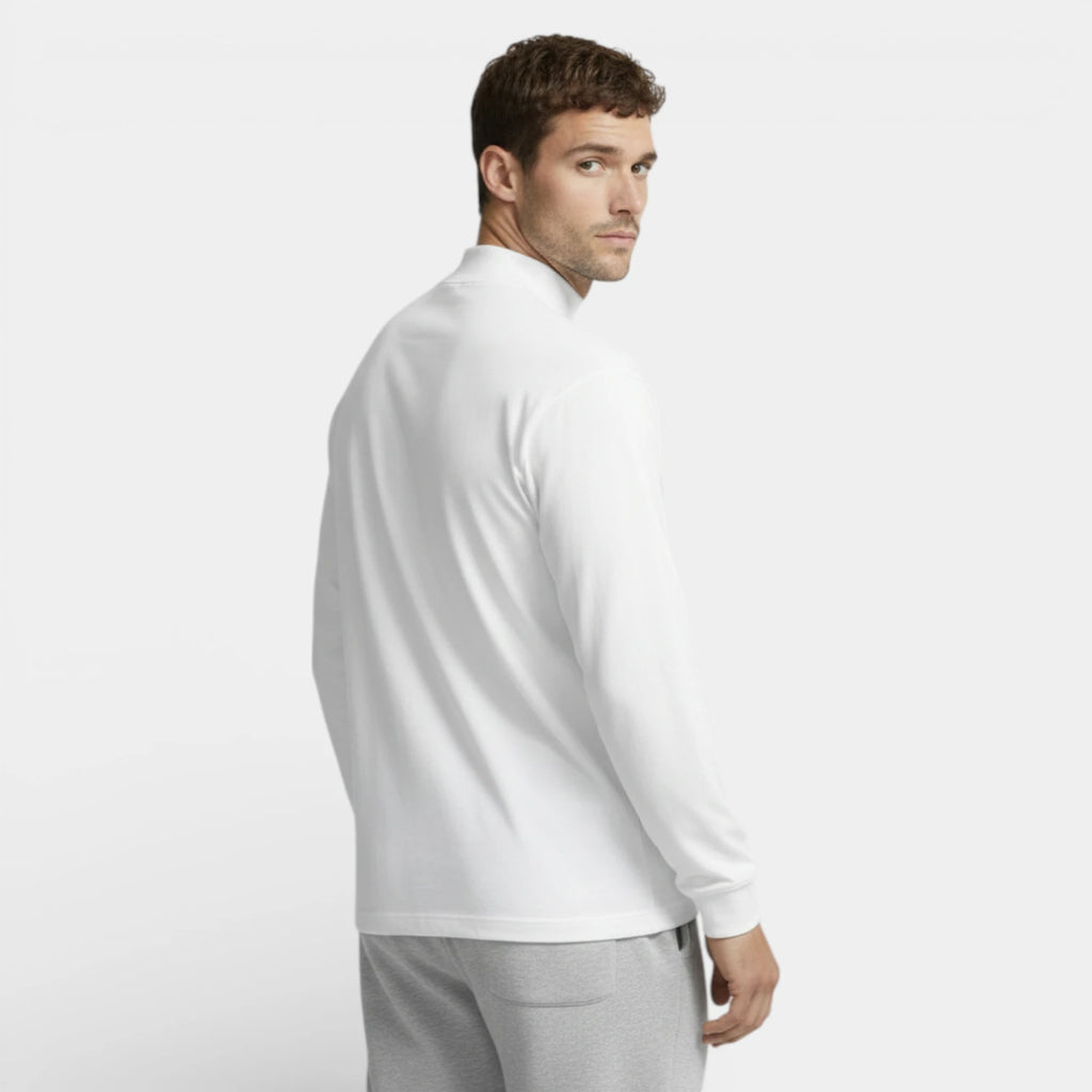 Mock Neck Long Sleeve Pullover Slim Fit for Men