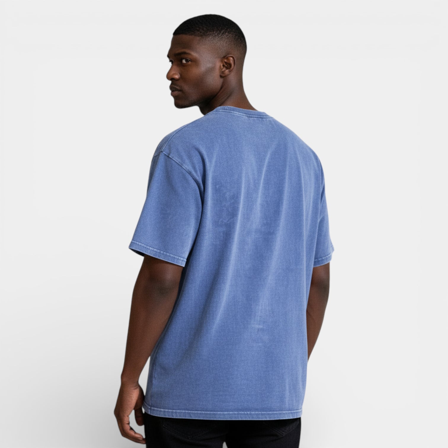 Washed Short Sleeve Pullover Tee Relaxed Fit for Men
