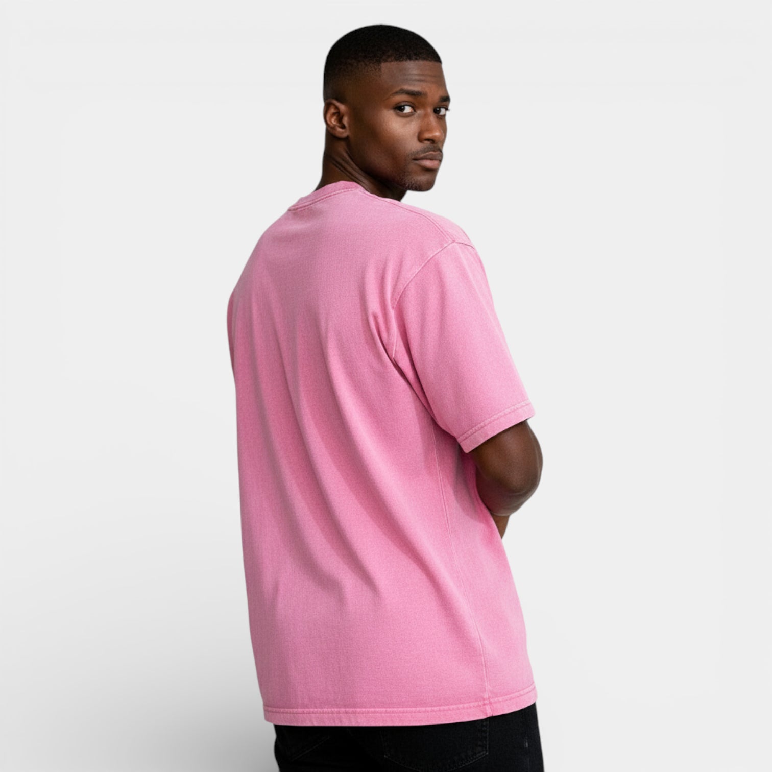 Washed Short Sleeve Pullover Tee Relaxed Fit for Men