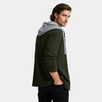 Hooded Knit Sweater Button-Front Regular Fit for Men