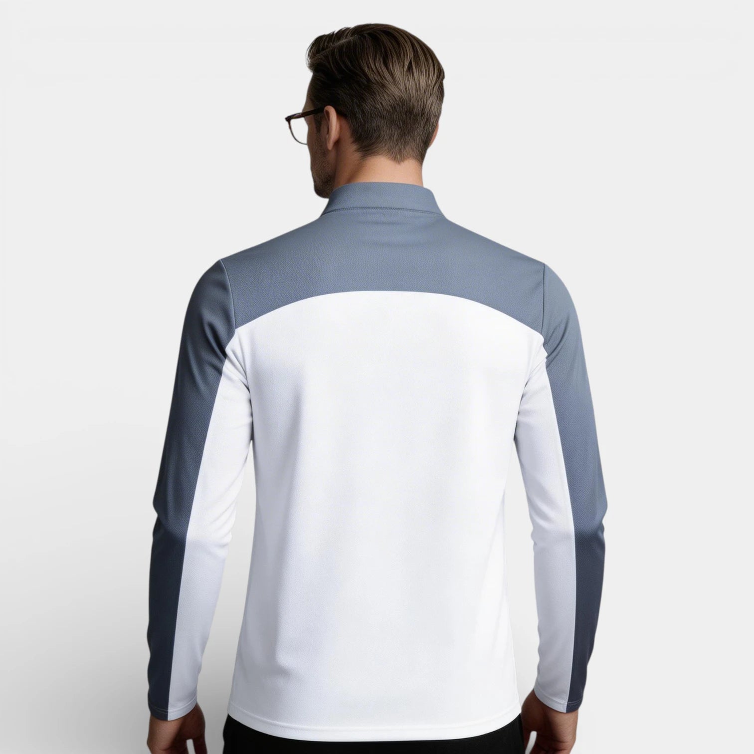 Quarter-Zip Pullover Stand Collar Regular Fit for Men