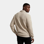 Quarter-Zip Textured Cable Knit Pullover for Men