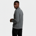 Quarter-Zip Textured Cable Knit Pullover for Men