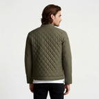 Quilted Zip Jacket Stand Collar Regular Fit for Men