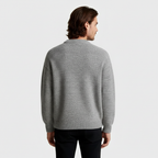 Relaxed Fit Fisherman Crewneck Knit Sweater for Men