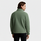 Fleece Full-Zip Stand Collar Jacket Regular Fit for Men