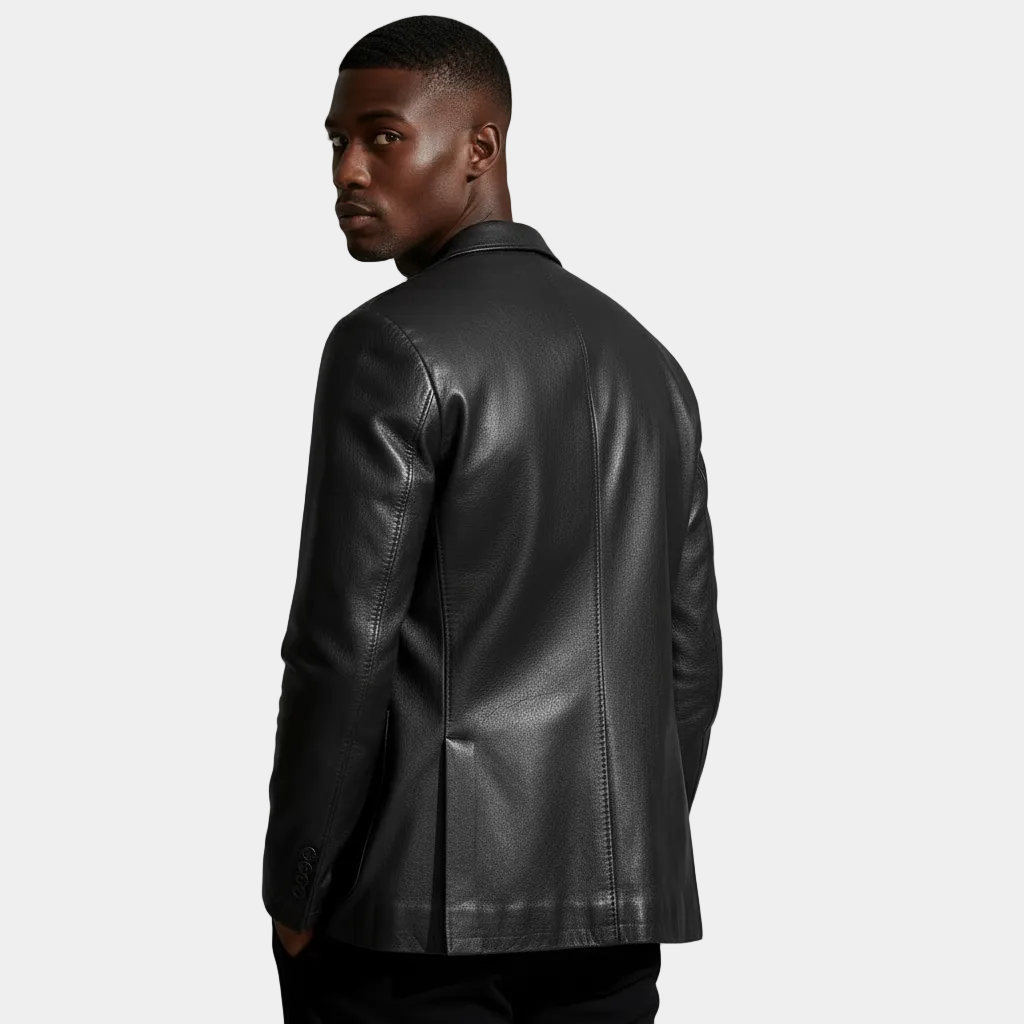 Structured Blazer Jacket Single-Breasted Regular Fit for Men