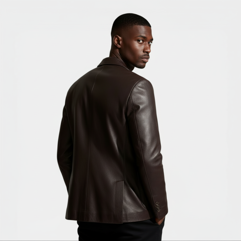 Structured Blazer Jacket Single-Breasted Regular Fit for Men