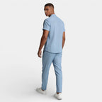 Button-Up Shirt Straight Leg Pants Two-Piece Set for Men