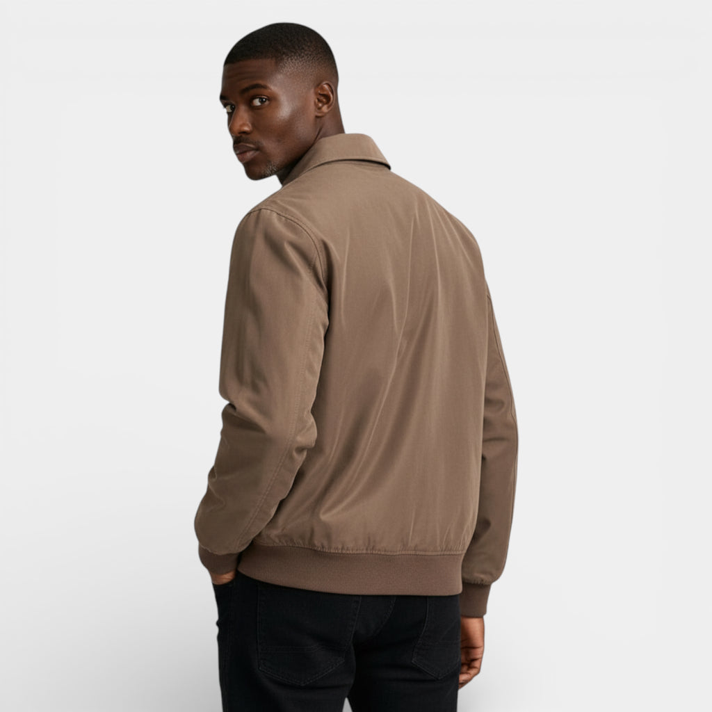Zip-Up Point Collar Jacket Regular Fit for Men