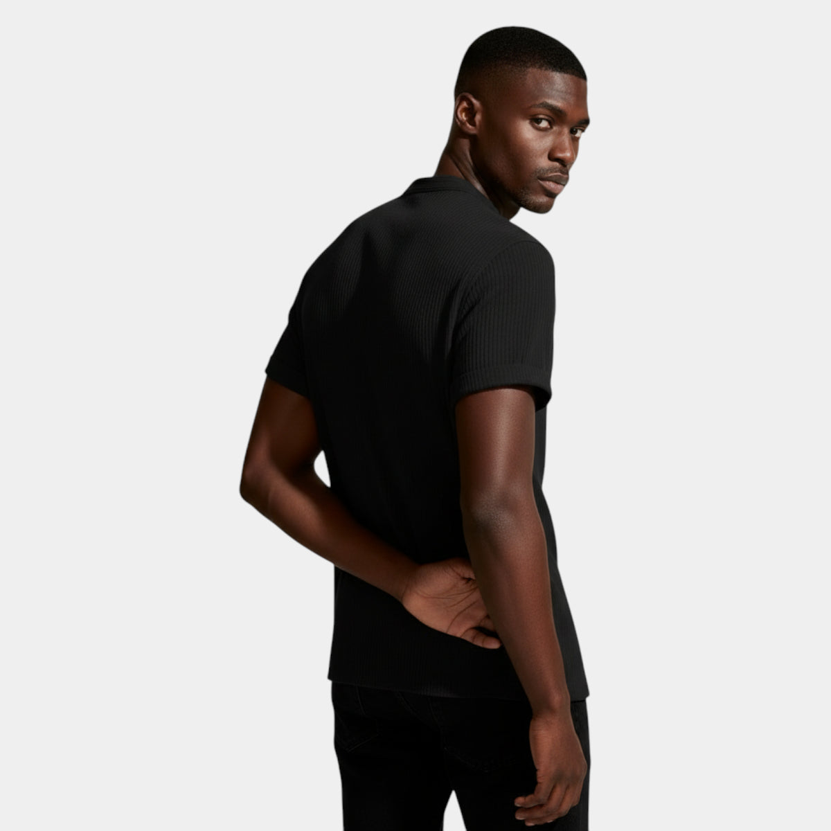 Textured Short Sleeve Button-Up Shirt Regular Fit for Men