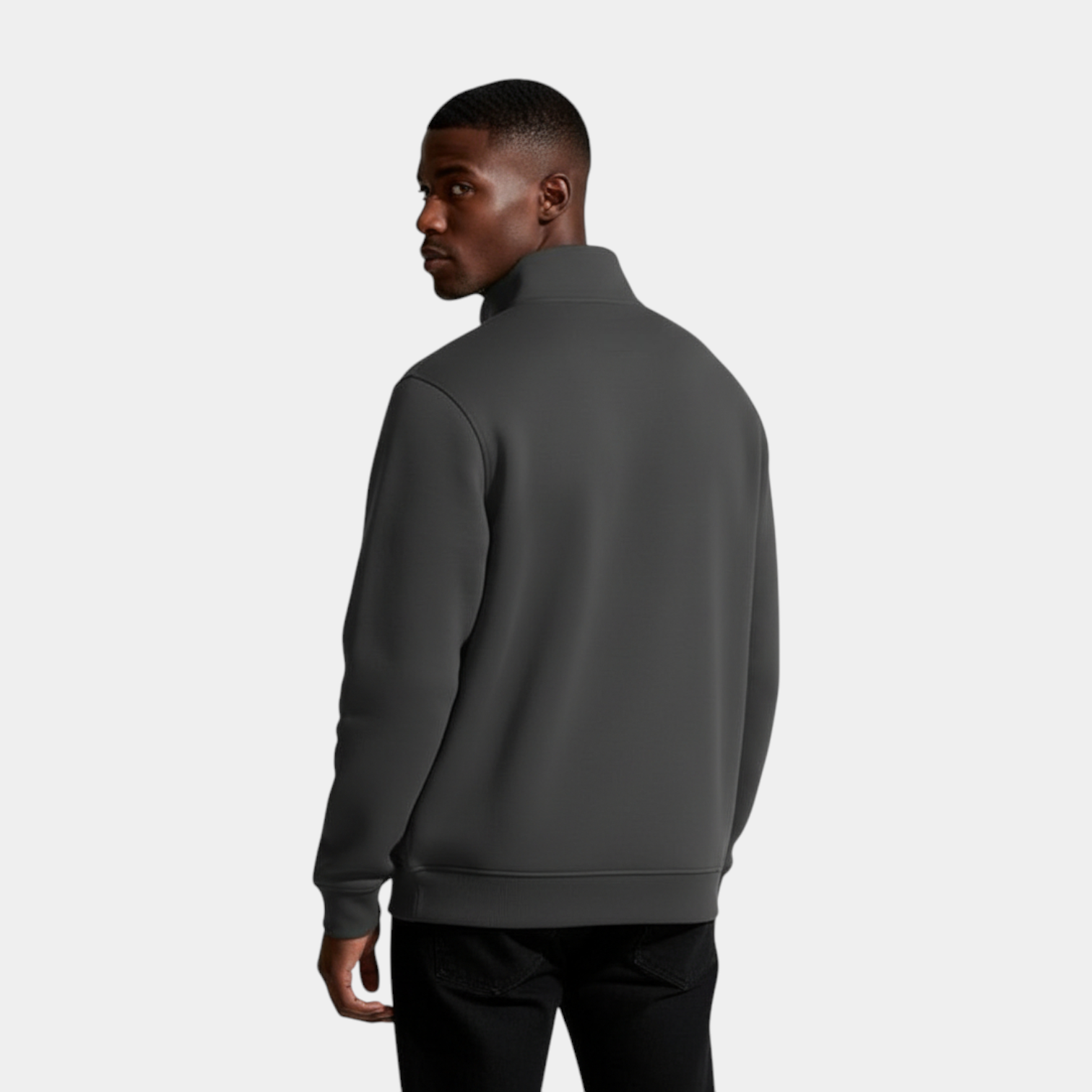 Long Sleeve Quarter-Zip Pullover Sweater for Men