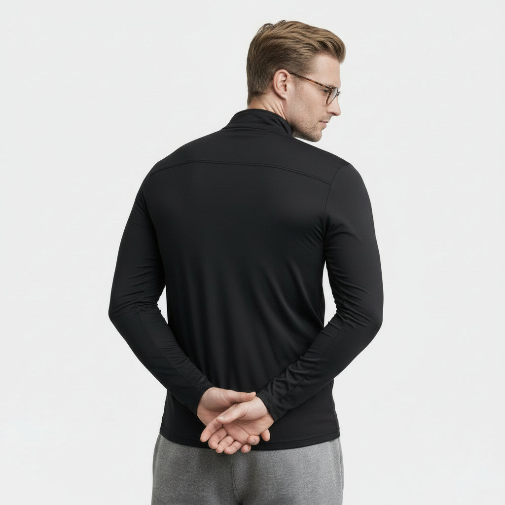 Quarter-Zip Pullover Stand Collar Long Sleeve for Men