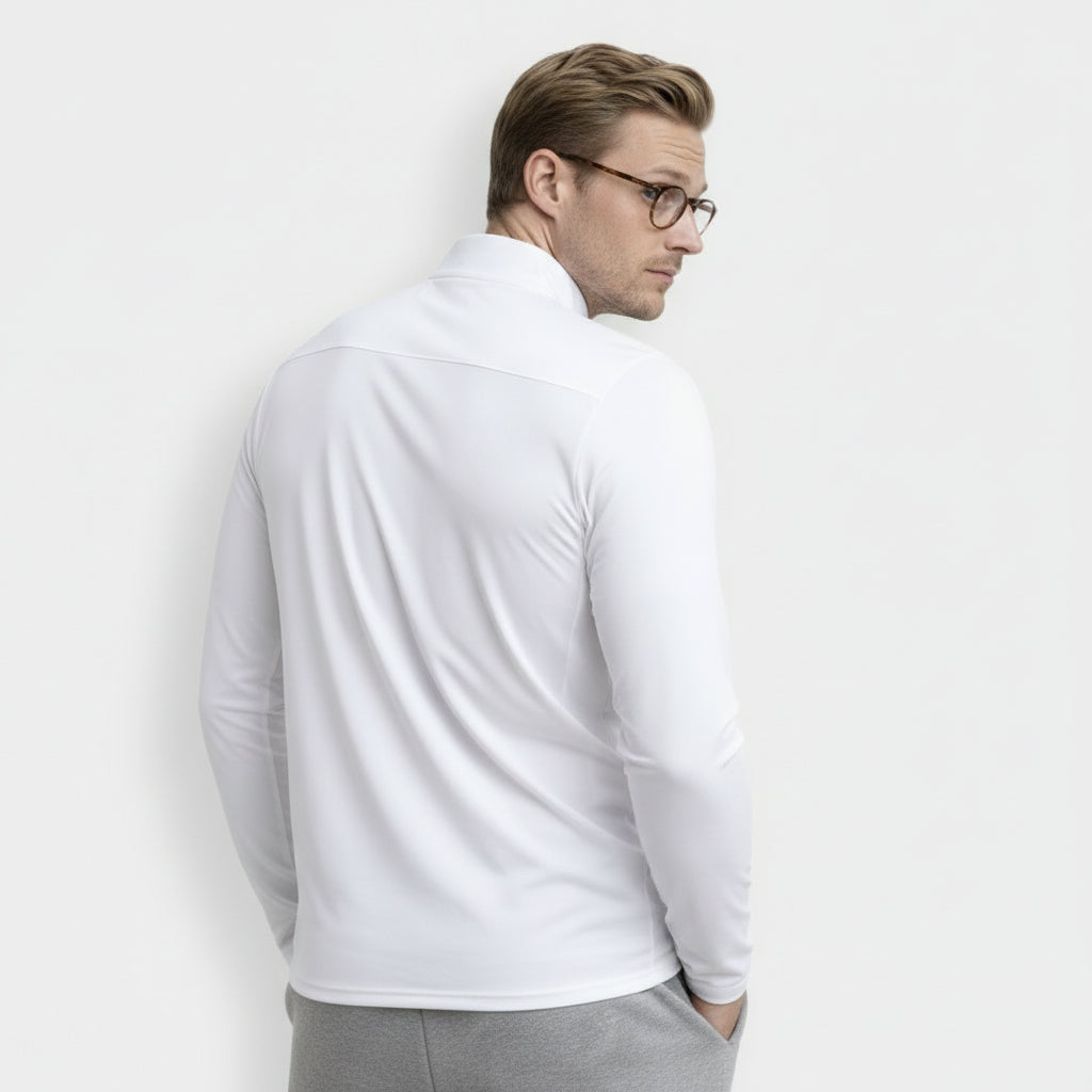 Quarter-Zip Pullover Stand Collar Long Sleeve for Men
