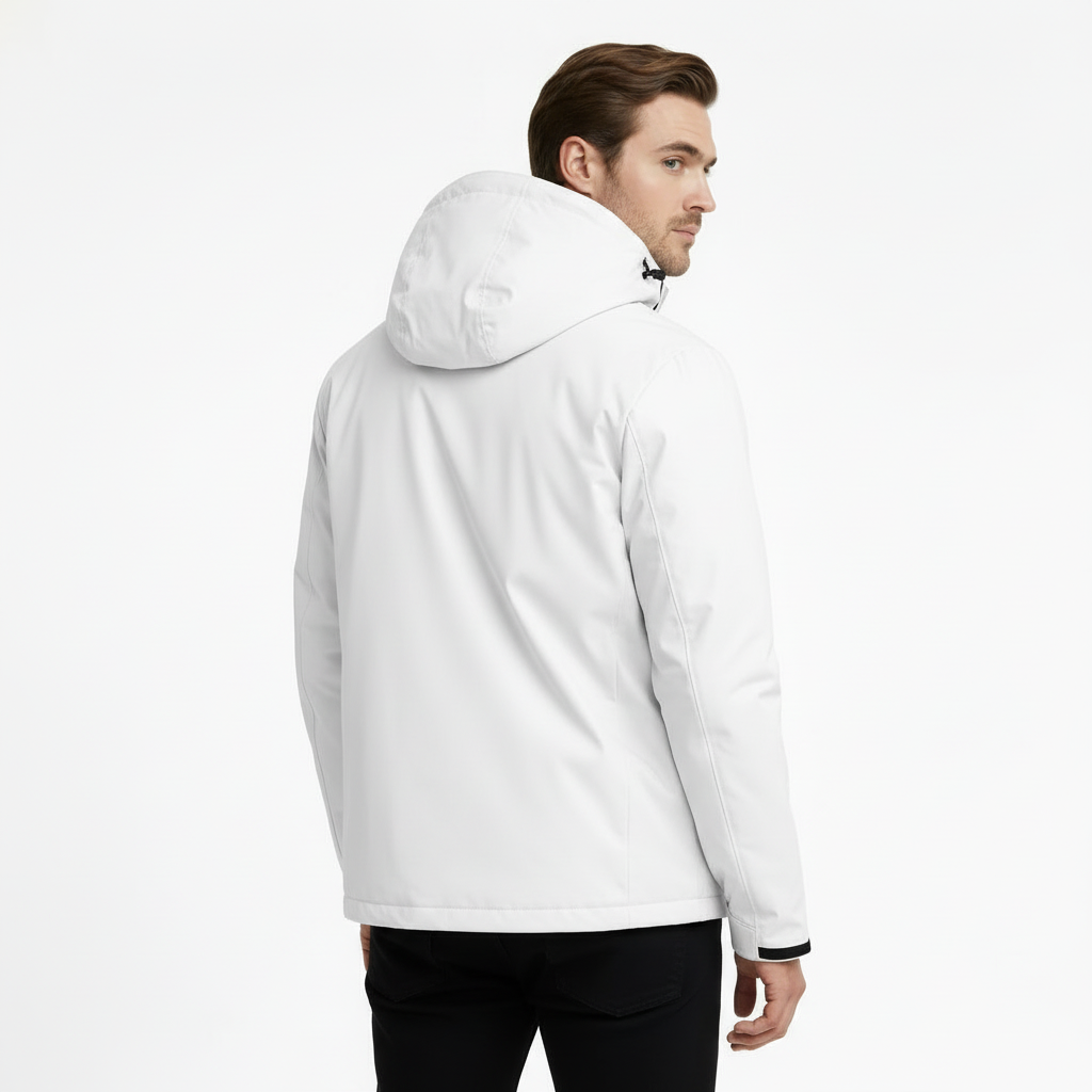 Hooded Zip-Front Jacket Structured Fit for Men
