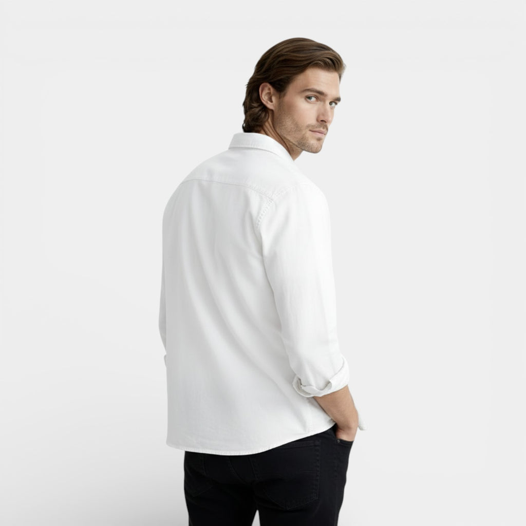 Long Sleeve Button-Down Shirt Relaxed Fit for Men
