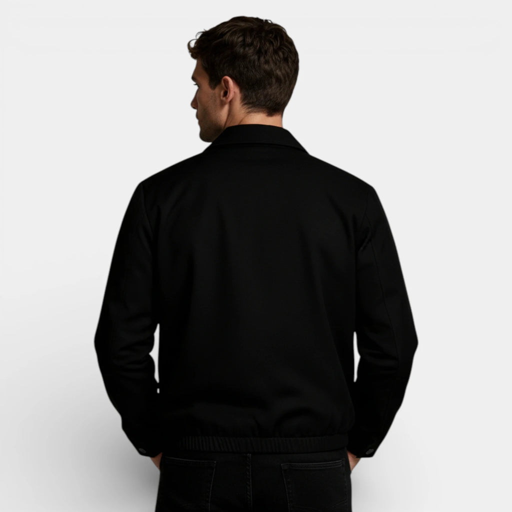 Polo Collar Zip-Up Jacket Regular Fit for Men