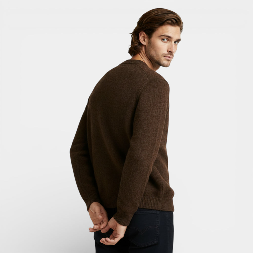 Button-Up Textured Knit Cardigan Regular Fit for Men