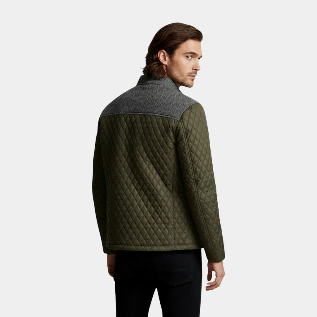 Quilted Jacket Regular Fit Zip-Up Lightweight for Men