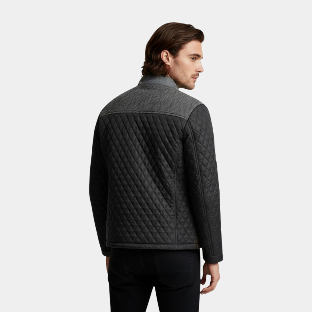 Quilted Jacket Regular Fit Zip-Up Lightweight for Men