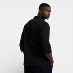 Lace-Up Band Collar Shirt Long Sleeve for Men