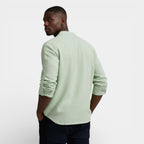 Lace-Up Band Collar Shirt Long Sleeve for Men
