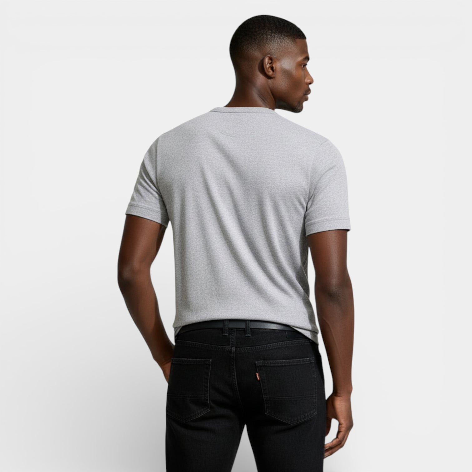 Henley T-Shirt Short Sleeve Button Placket for Men