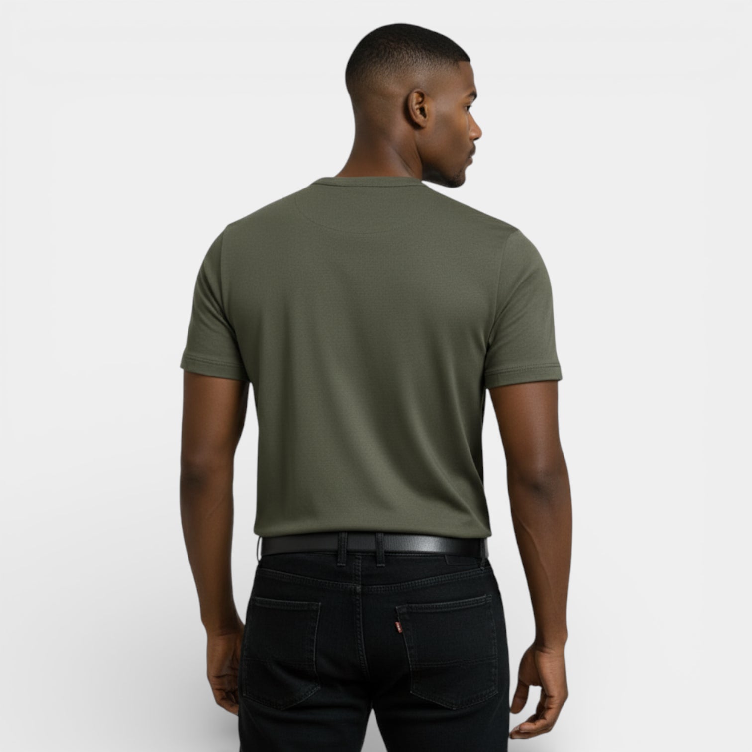 Henley T-Shirt Short Sleeve Button Placket for Men
