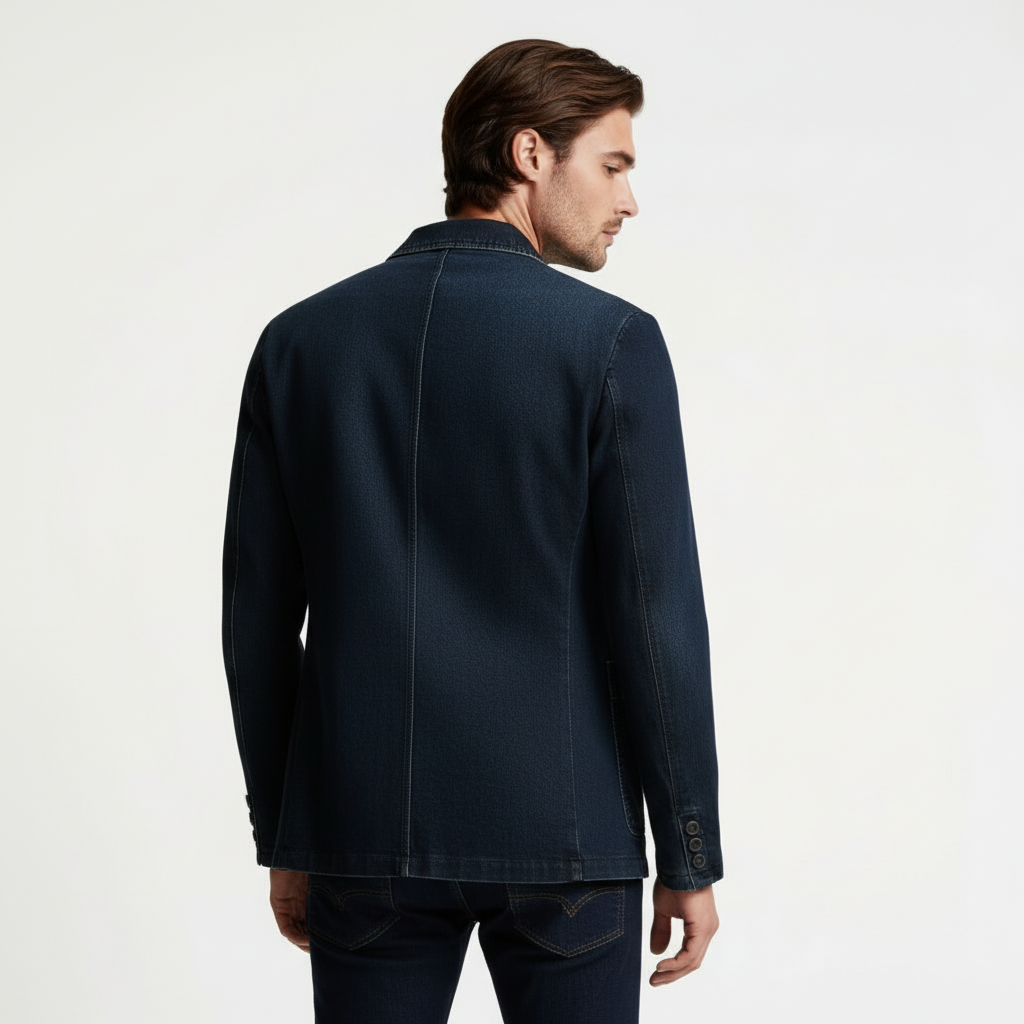 Denim Blazer Jacket Tailored Regular Fit for Men