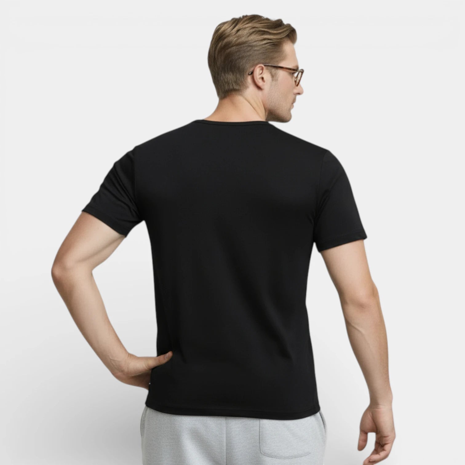 V-Notch Neck Short Sleeve T-Shirt Regular Fit for Men