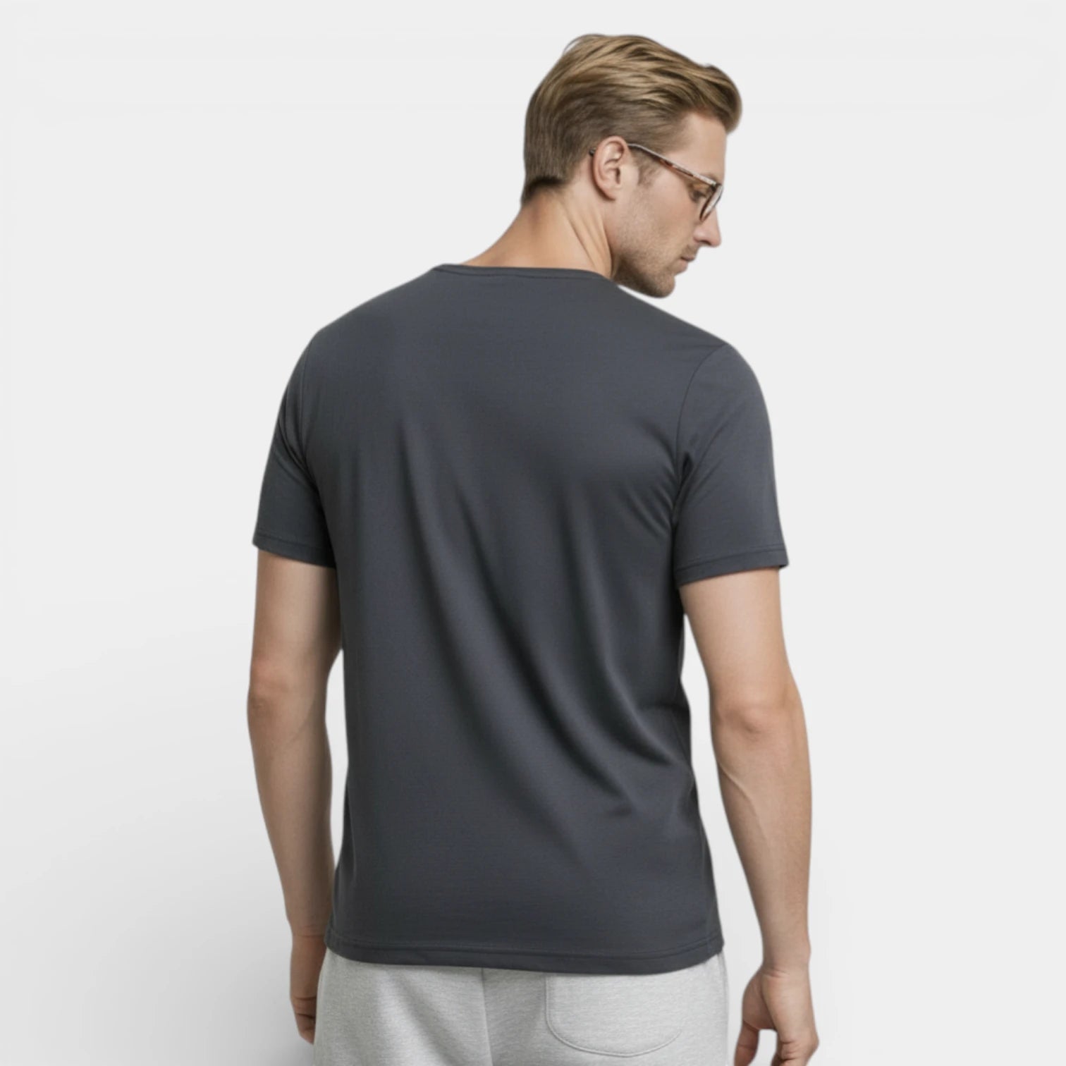 V-Notch Neck Short Sleeve T-Shirt Regular Fit for Men