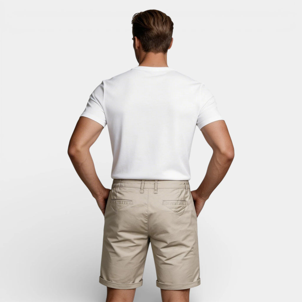 Chino Shorts Straight Fit Flat Front for Men