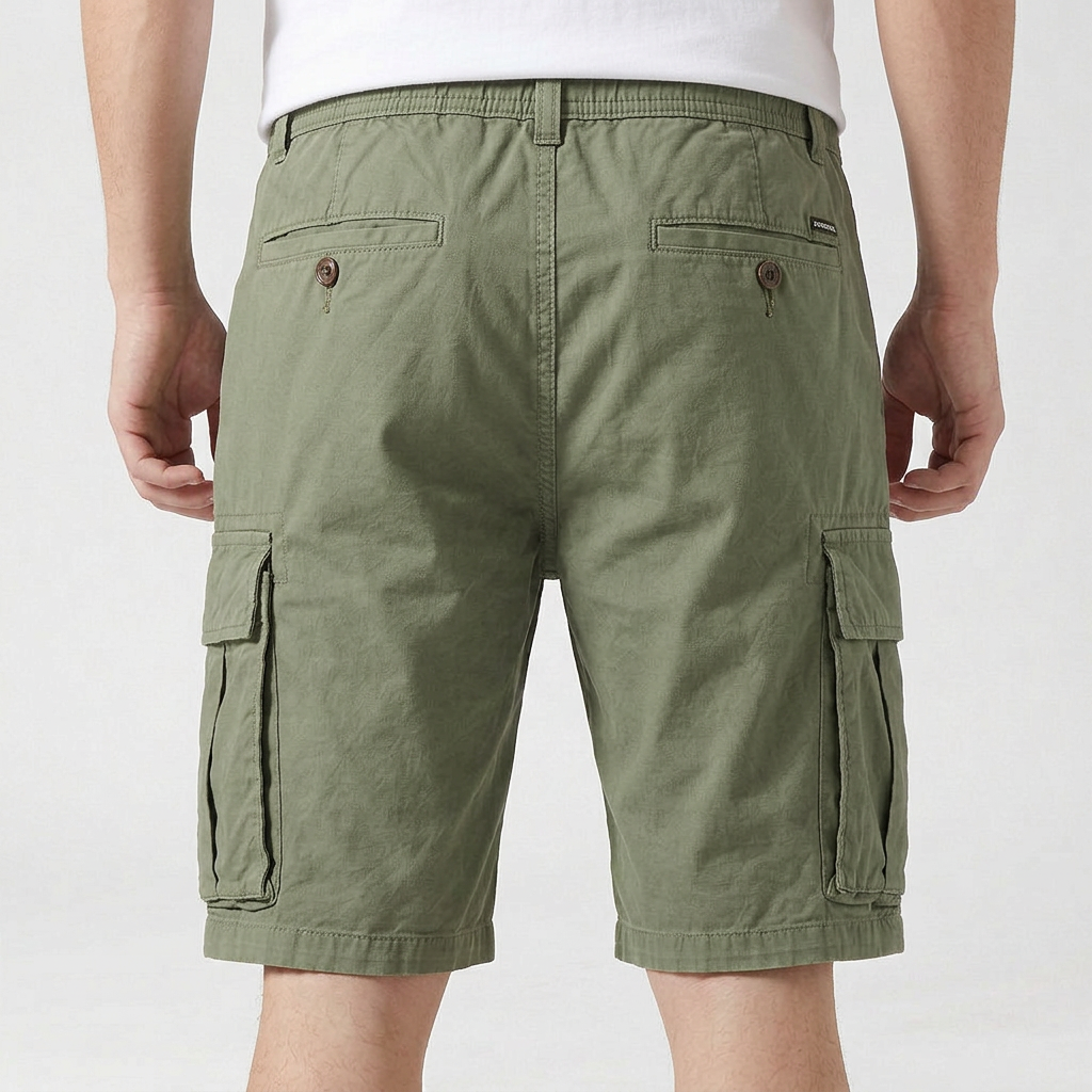 Belted Cargo Shorts Relaxed Fit Multi-Pocket for Men