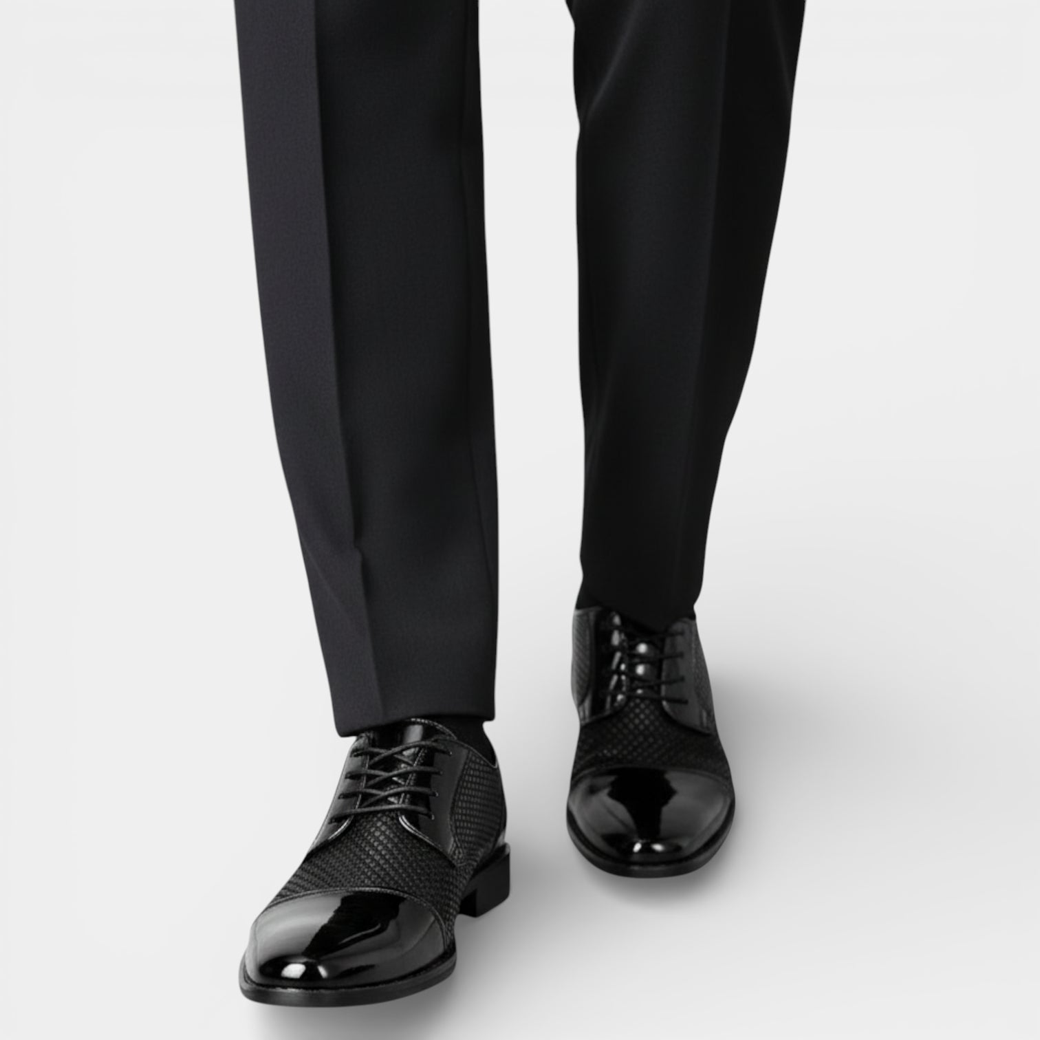 Lace-Up Dress Shoes Textured Upper Sleek for Men