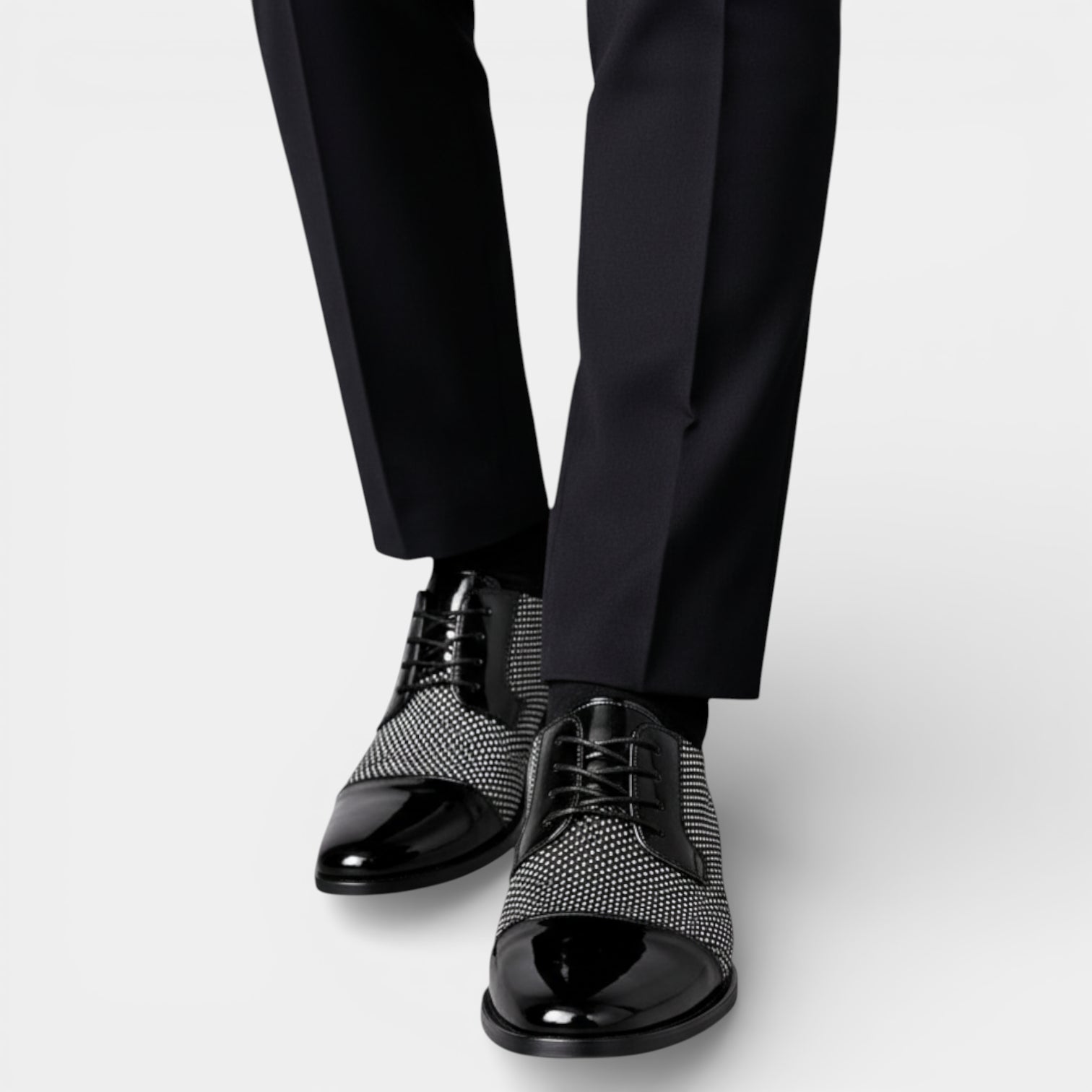 Lace-Up Dress Shoes Textured Upper Sleek for Men