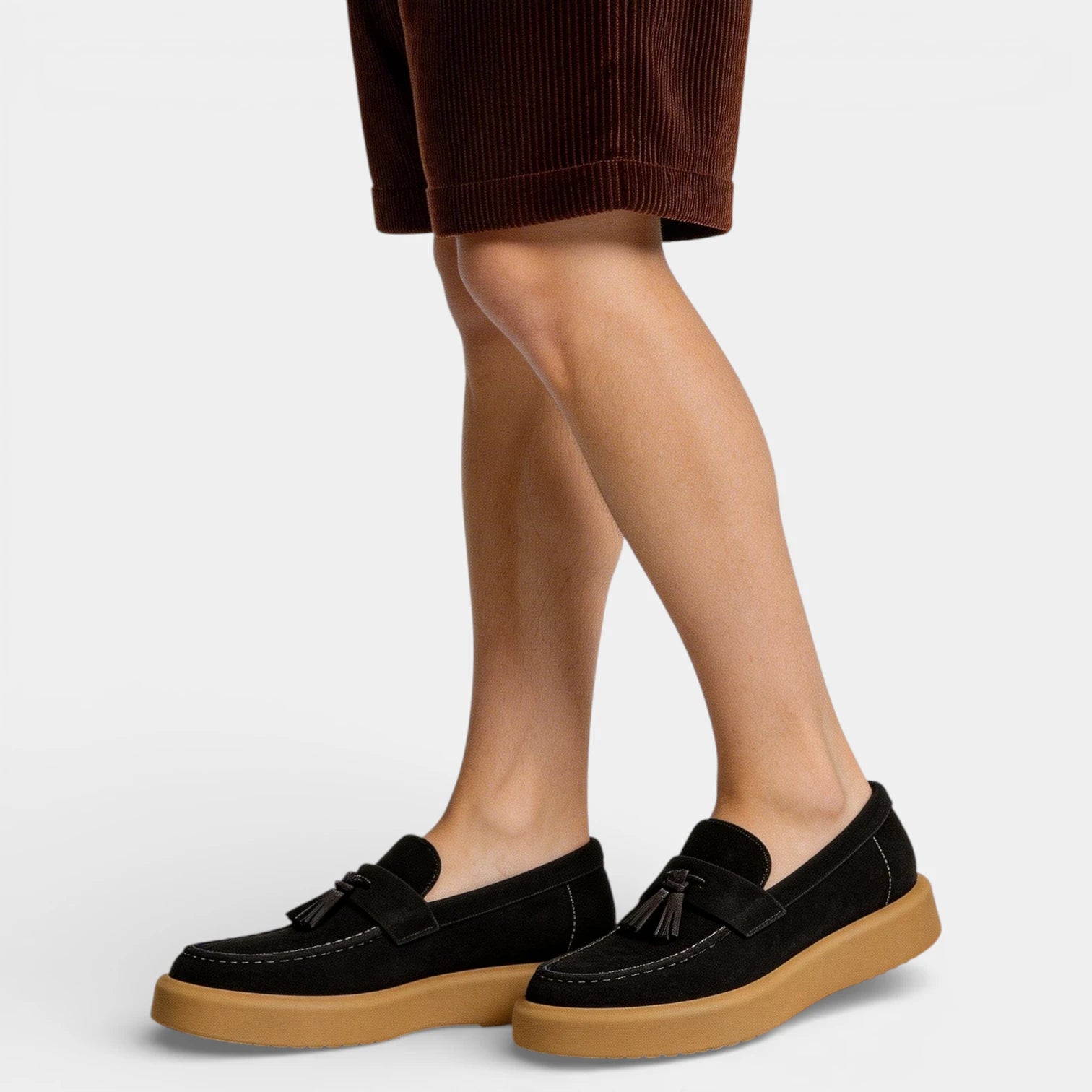 Tassel Penny Loafers Thick Sole Slip-On for Men