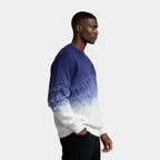 Distressed Ombre Crewneck Knit Sweater Regular Fit for Men