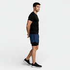Athletic T-Shirt Drawstring Shorts Two-Piece Set for Men